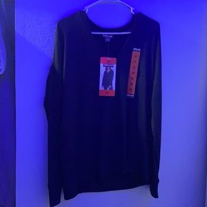 a dark blue long sleeve shirt